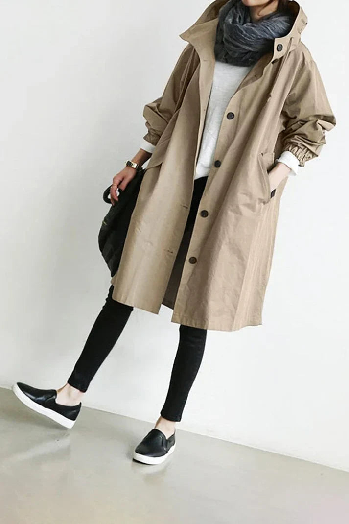 Waterdichte trenchcoat met capuchon Helena