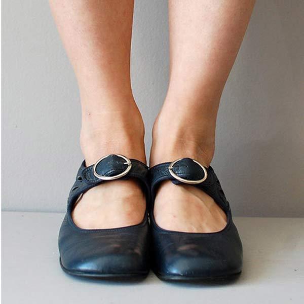 Vintage orthopedische schoenen met ronde neus - opaal