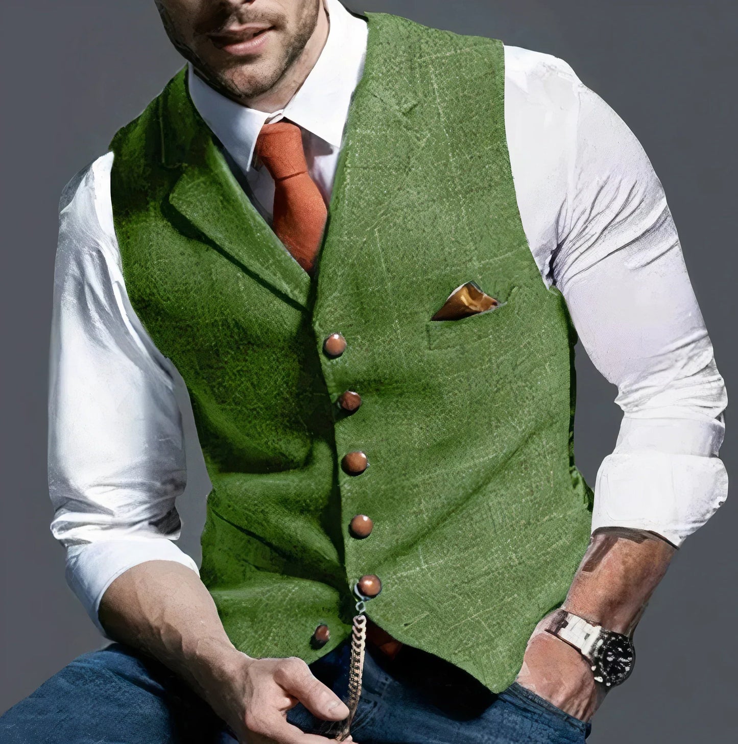 Elegant licht geruit gilet - Alexander